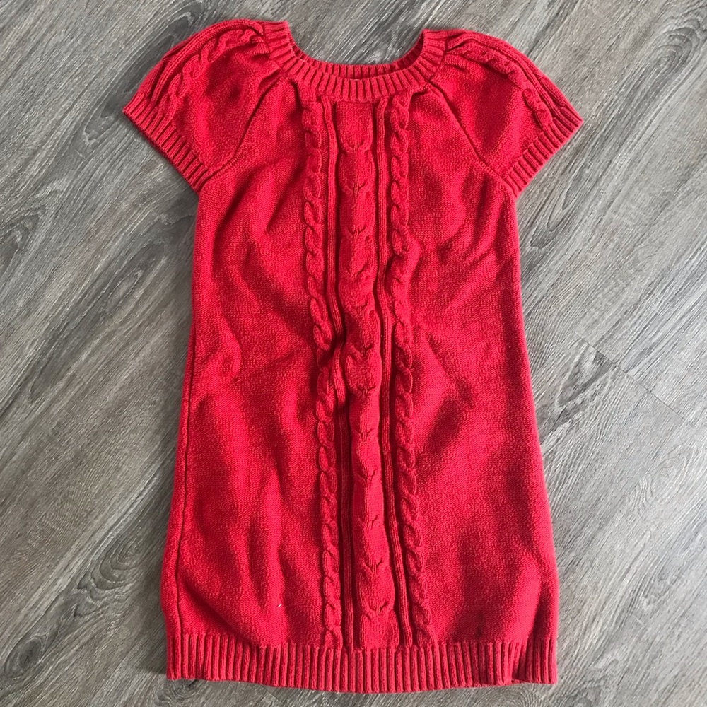 H & M red knit sweater dress size 10/12